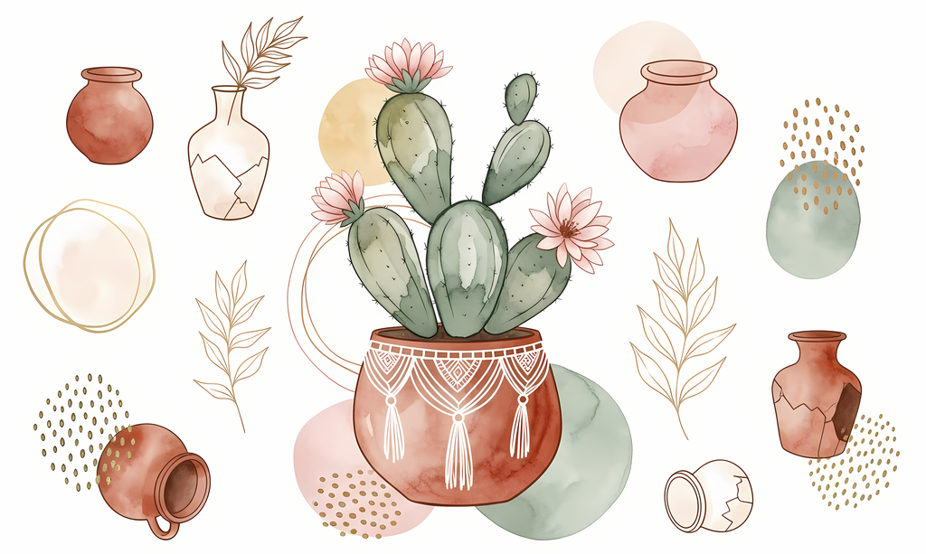 Bring warmth and elegance to your space with this beautiful boho floral wall art bundle. Featuring modern minimalist illustrations of vases filled with delicate flowers, this collection blends neutral earthy tones with soft pastel accents. The designs com