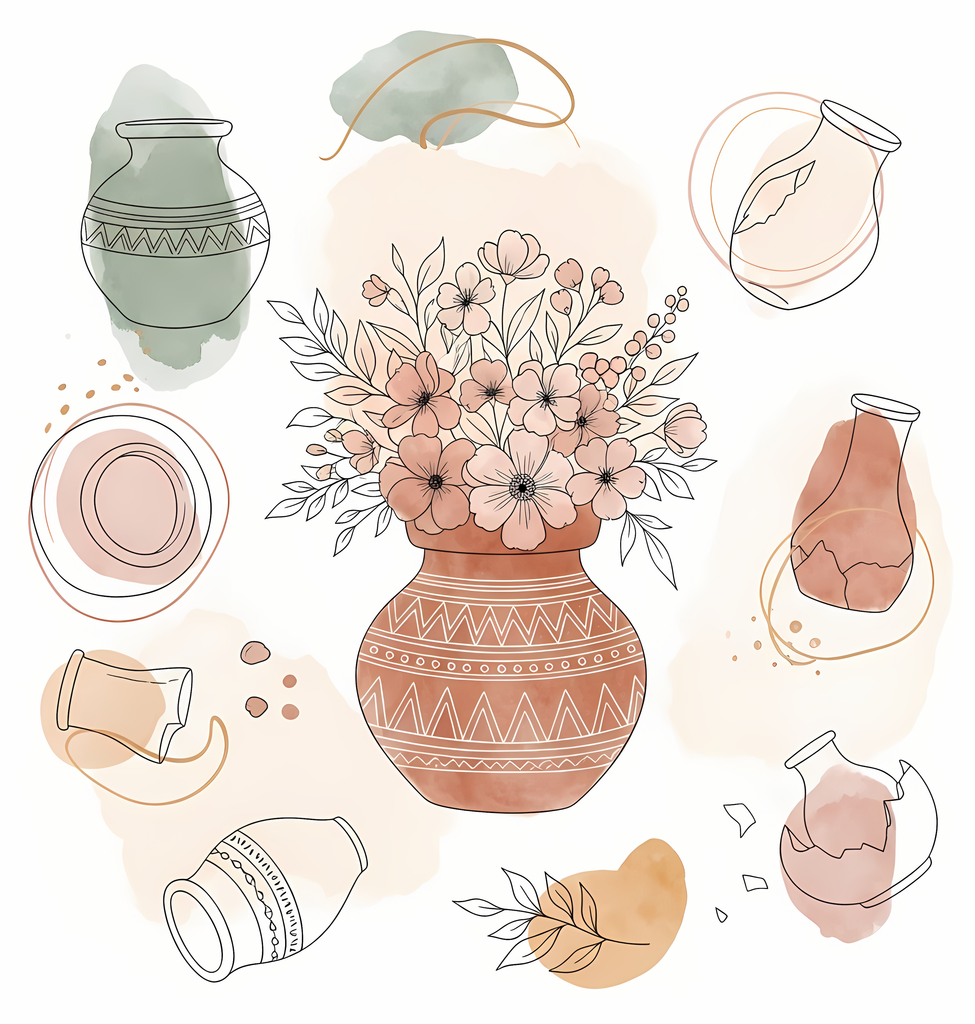 Bring warmth and elegance to your space with this beautiful boho floral wall art bundle. Featuring modern minimalist illustrations of vases filled with delicate flowers, this collection blends neutral earthy tones with soft pastel accents. The designs com