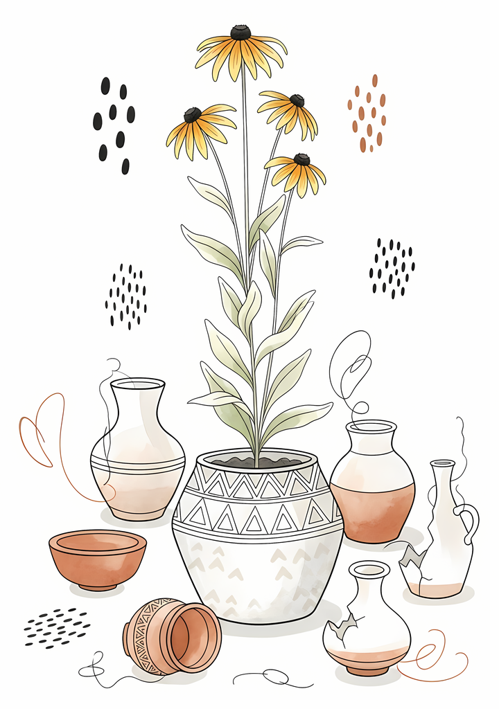 Bring warmth and elegance to your space with this beautiful boho floral wall art bundle. Featuring modern minimalist illustrations of vases filled with delicate flowers, this collection blends neutral earthy tones with soft pastel accents. The designs com