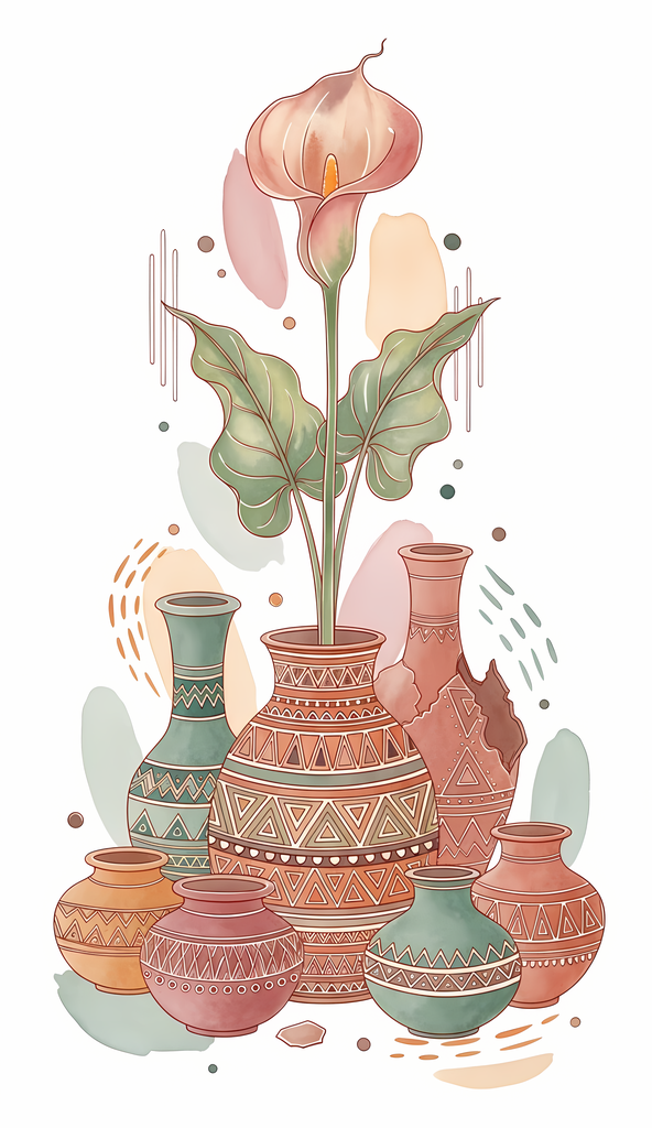 Bring warmth and elegance to your space with this beautiful boho floral wall art bundle. Featuring modern minimalist illustrations of vases filled with delicate flowers, this collection blends neutral earthy tones with soft pastel accents. The designs com