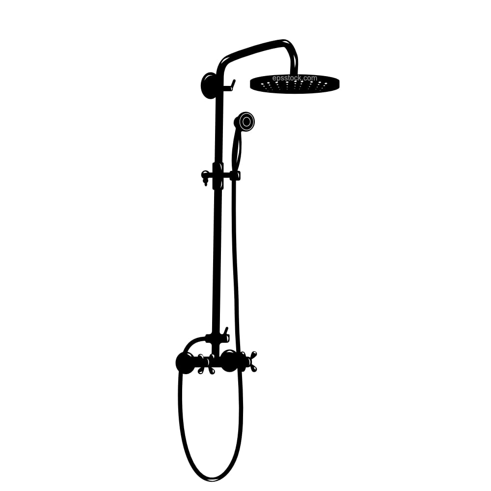 Wall Mounted Rain Showerhead and Hand Shower System