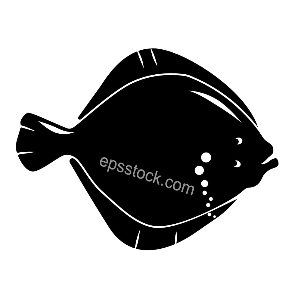 Turbot flatfish symbol
