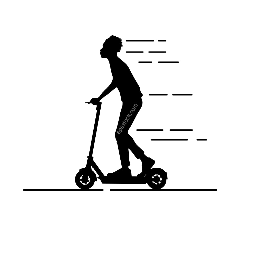 men on electric scooter