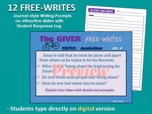 The GIVER Novel Study Unit - Print & DIGITAL - Standards-Based Activities