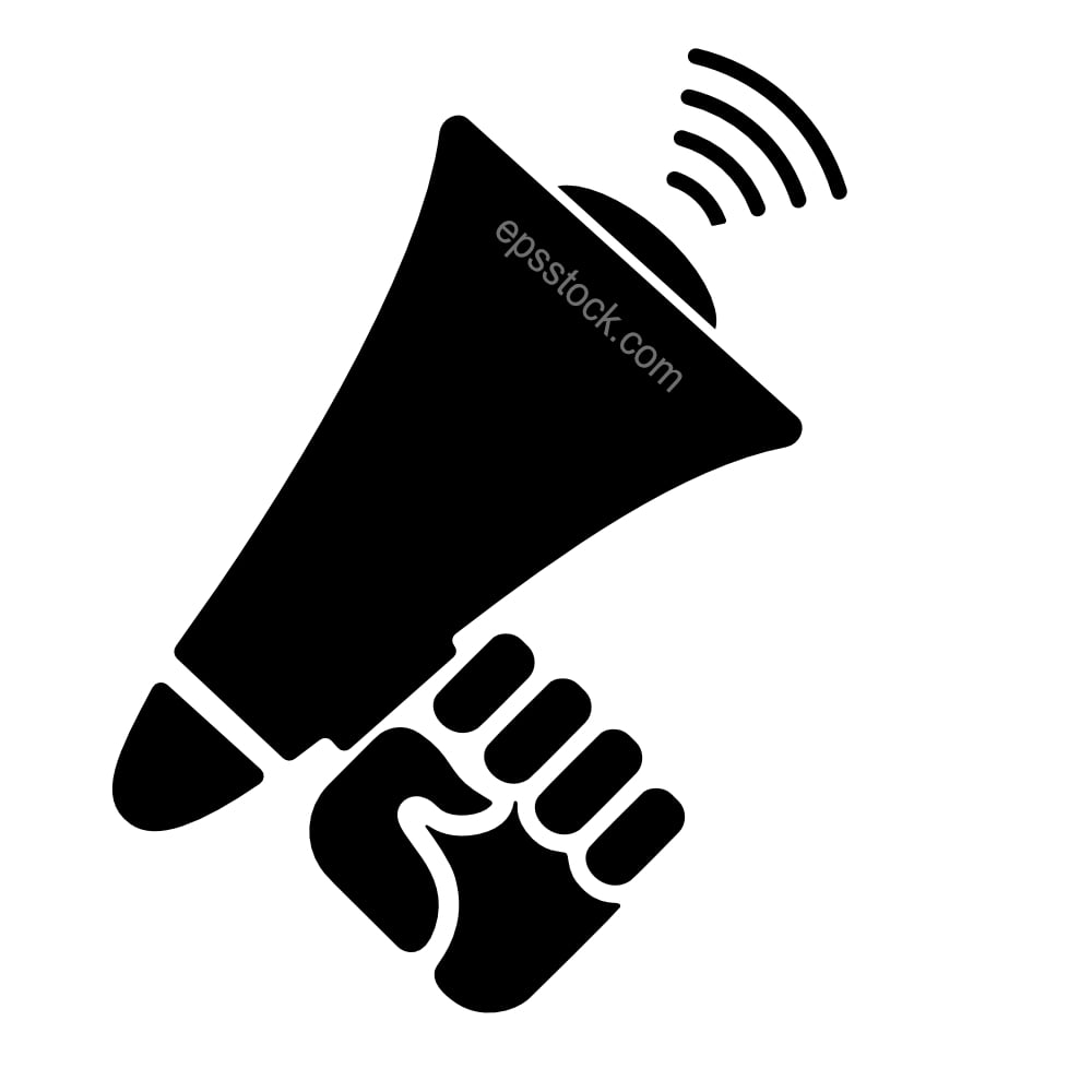 hand holding megaphone