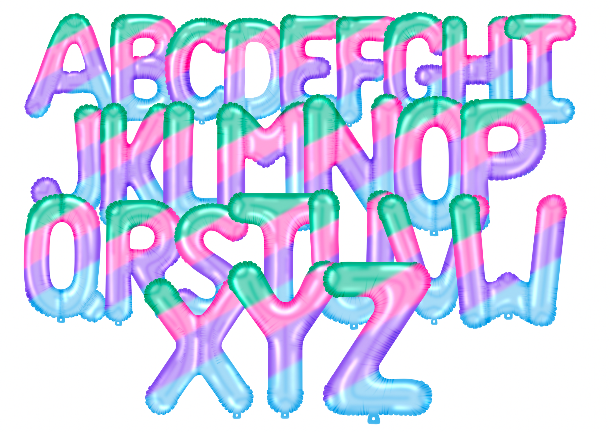 Rainbow balloon alphabet - Payhip