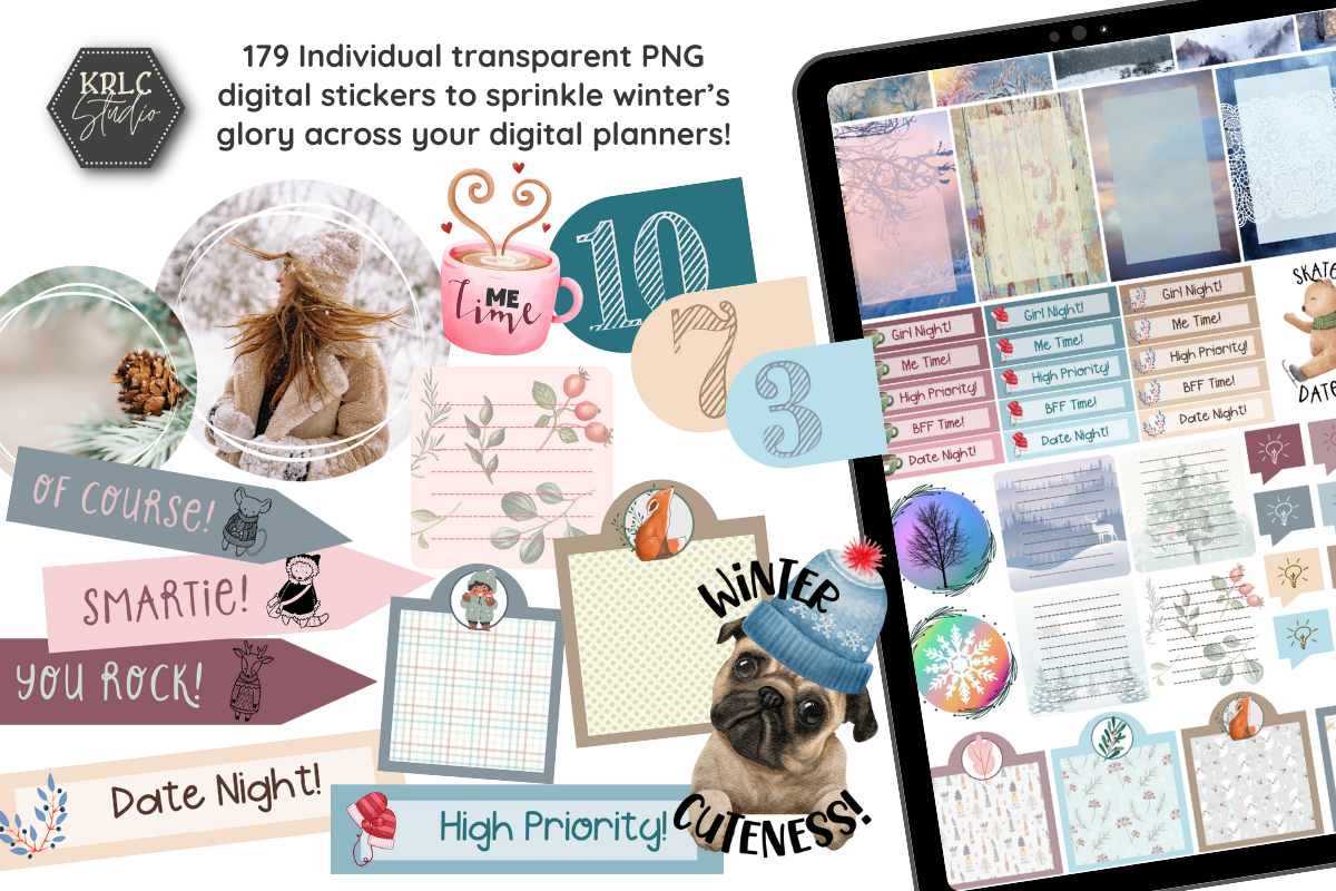 Winter's Promise - 179 Digital Planner Stickers - KRLC Studio