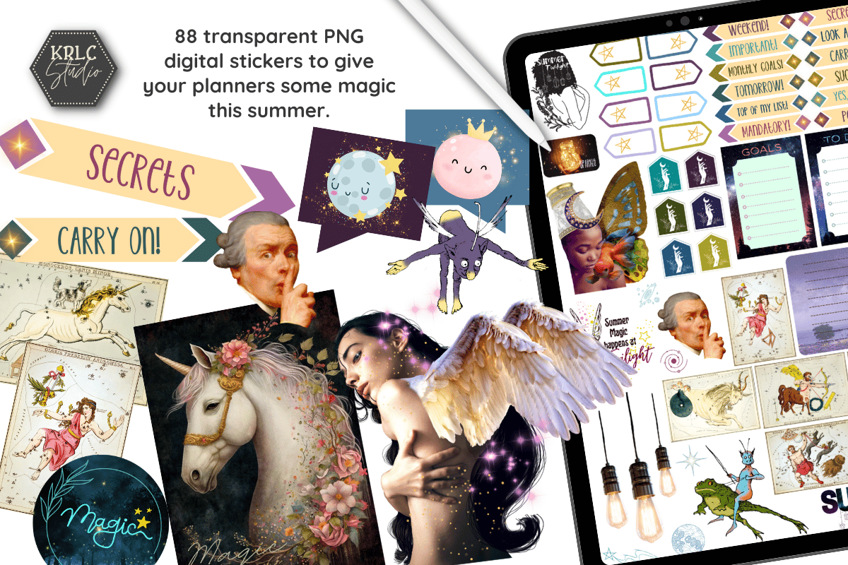 Summer Magic - 88 Digital Planner Stickers - KRLC Studio