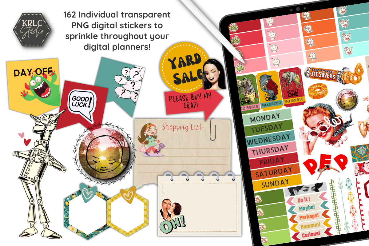 Scavenger Hunt - 162 Digital Planner Stickers - KRLC Studio