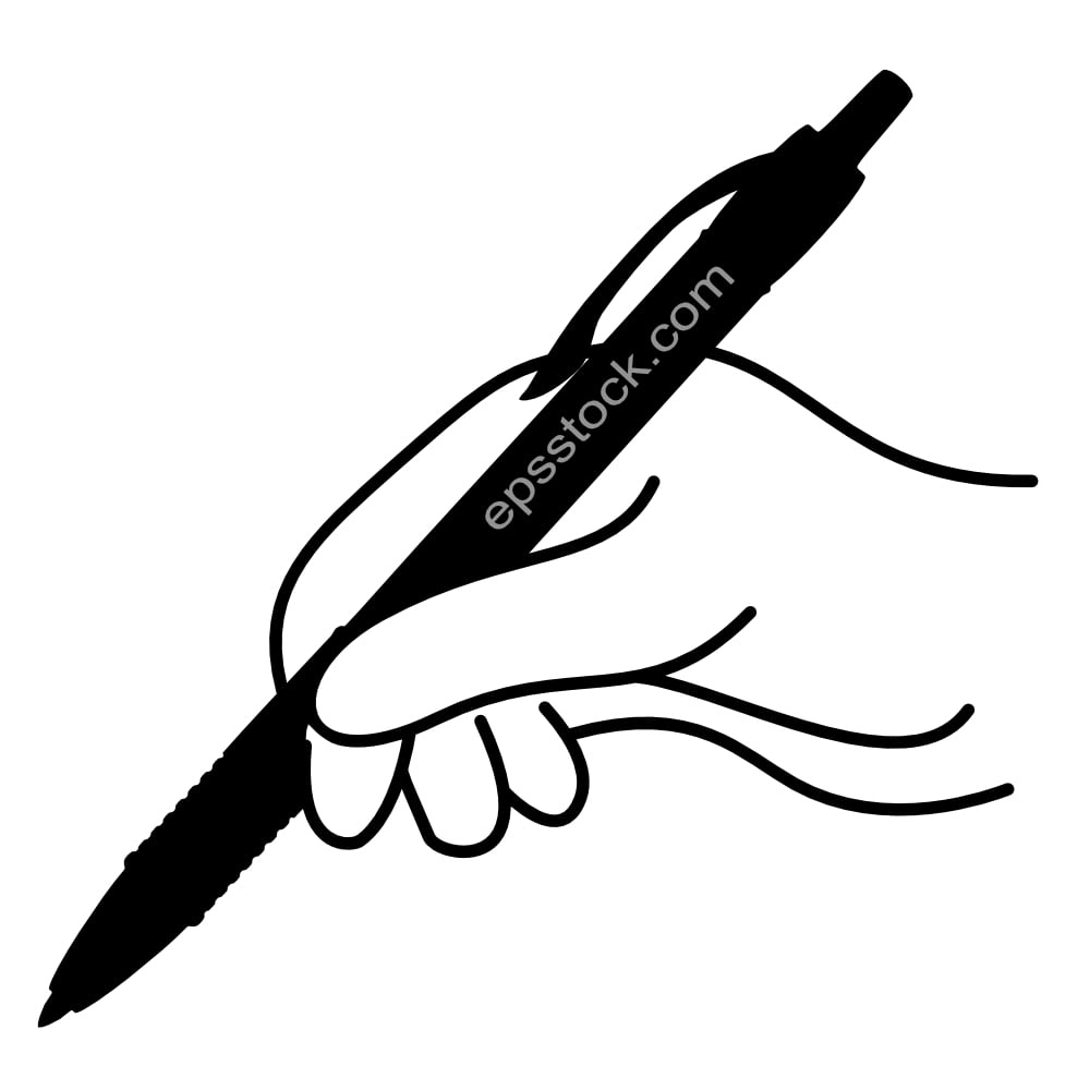 Human hand holds marker pen