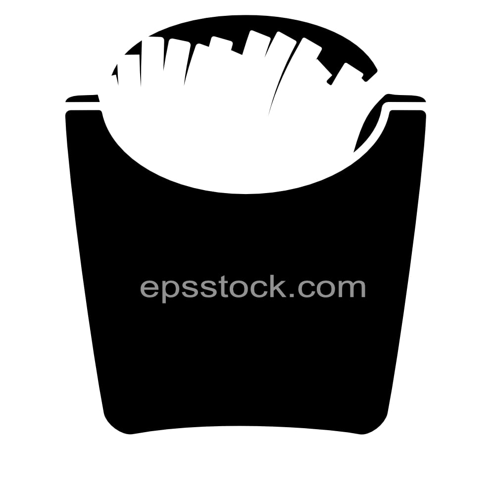 French fries in paper box