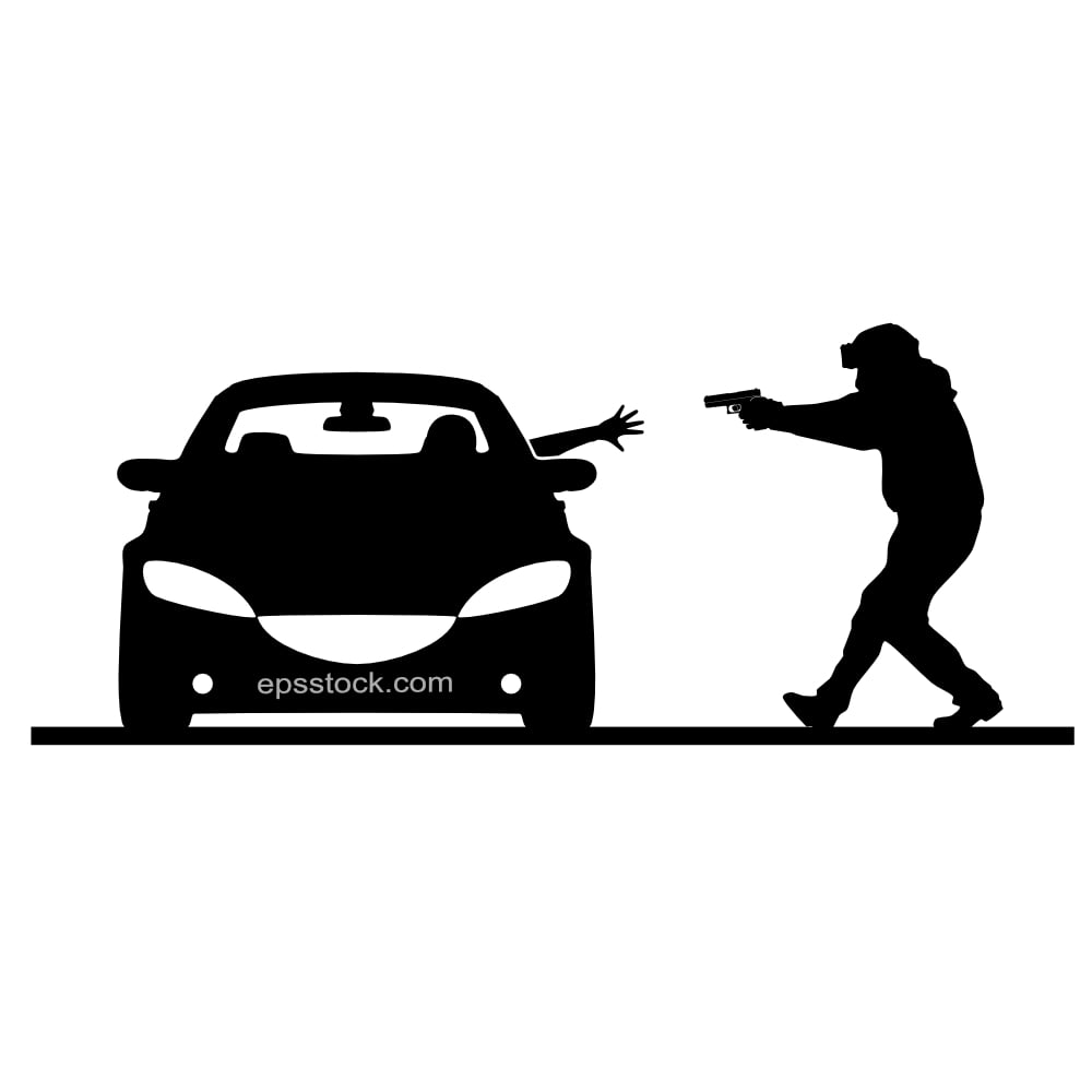 Police detain criminal in car