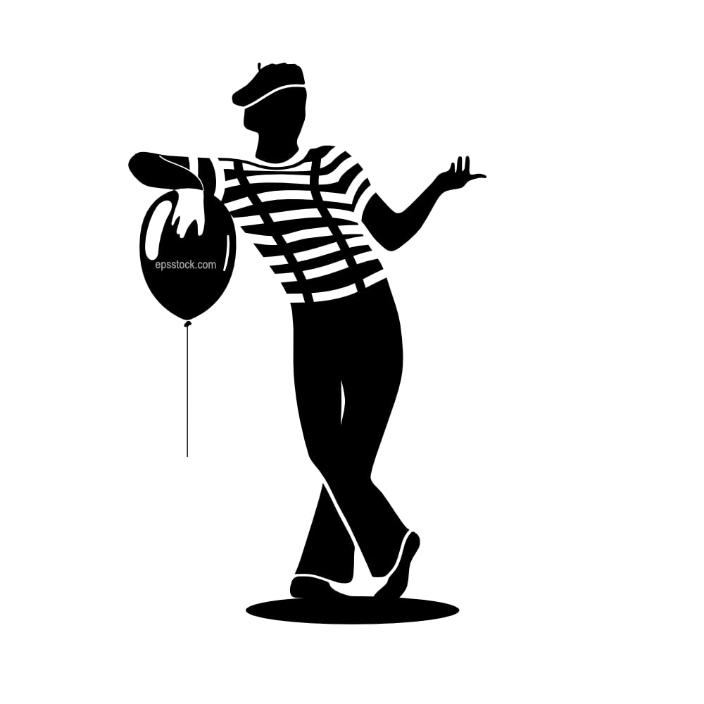 Mime with balloon