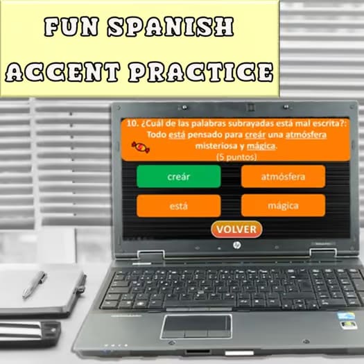 Spanish Written Accent Marks Practice Halloween Digital Game | Acentos y Tildes
