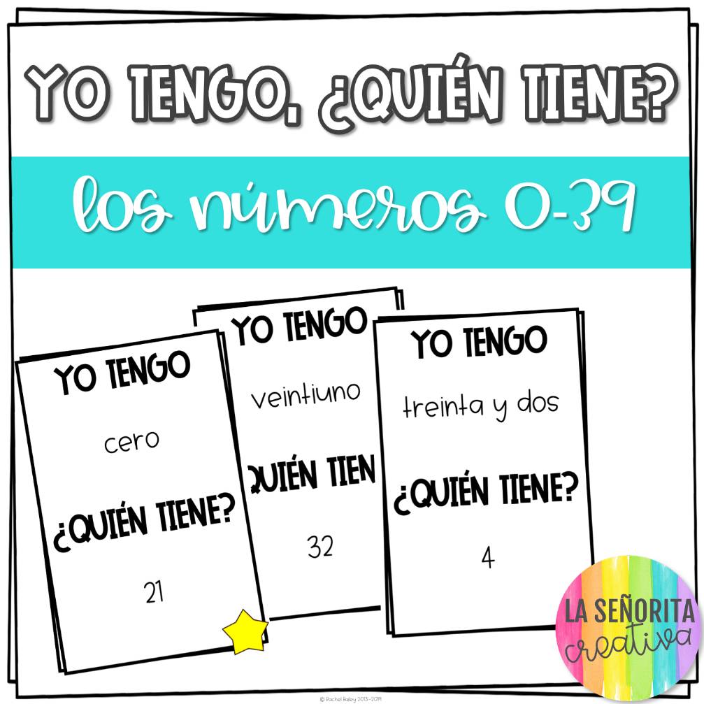 Numbers Spanish Vocab Game | los Números 0-39 | Yo tengo, Quién tiene?
