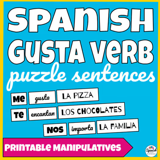 Spanish verbs like gustar el verbo gustar printable centers activity