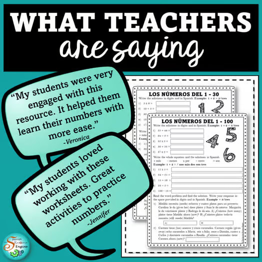 Spanish Numbers Worksheets | Los Números 1-100 Printable and Digital