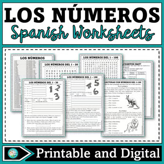 Spanish Numbers Worksheets | Los Números 1-100 Printable and Digital