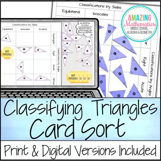 Classifying Triangles Card Sort Activity - PDF & Digital