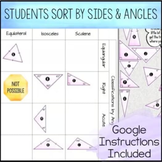 Classifying Triangles Card Sort Activity - PDF & Digital