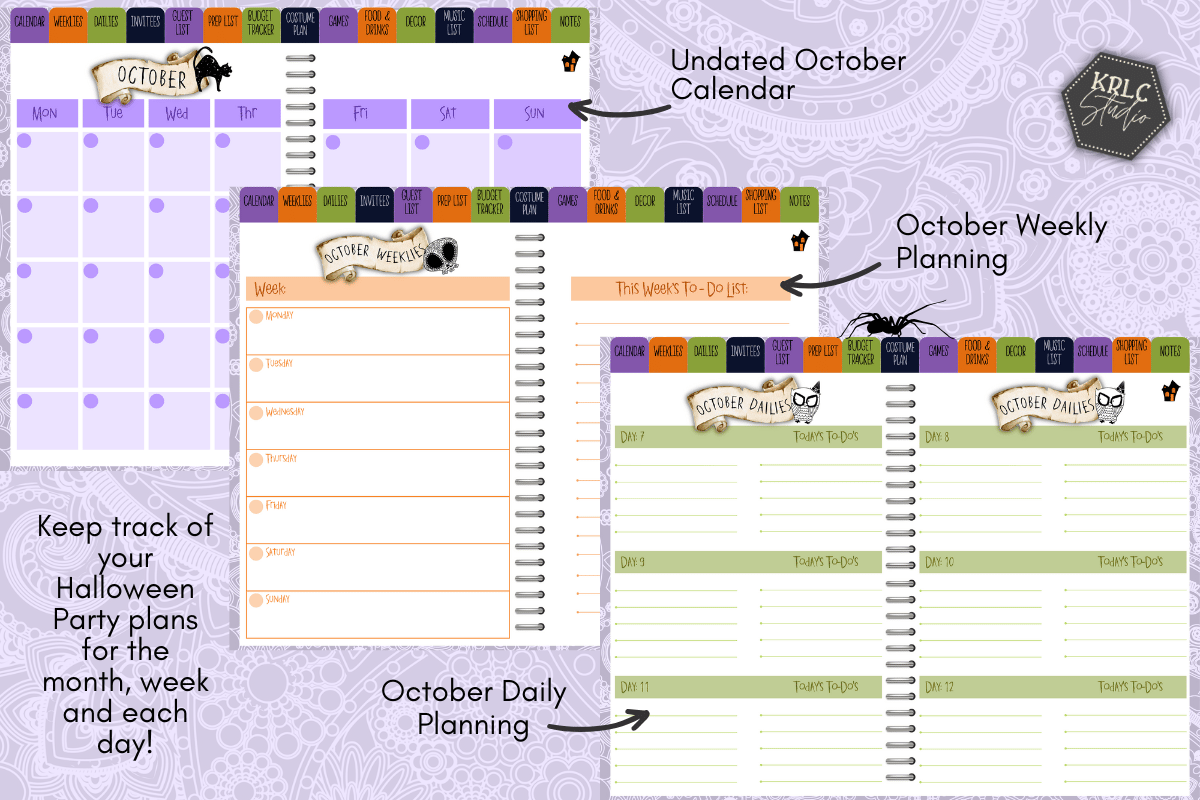 Halloween Digital Party Planner - KRLC Studio