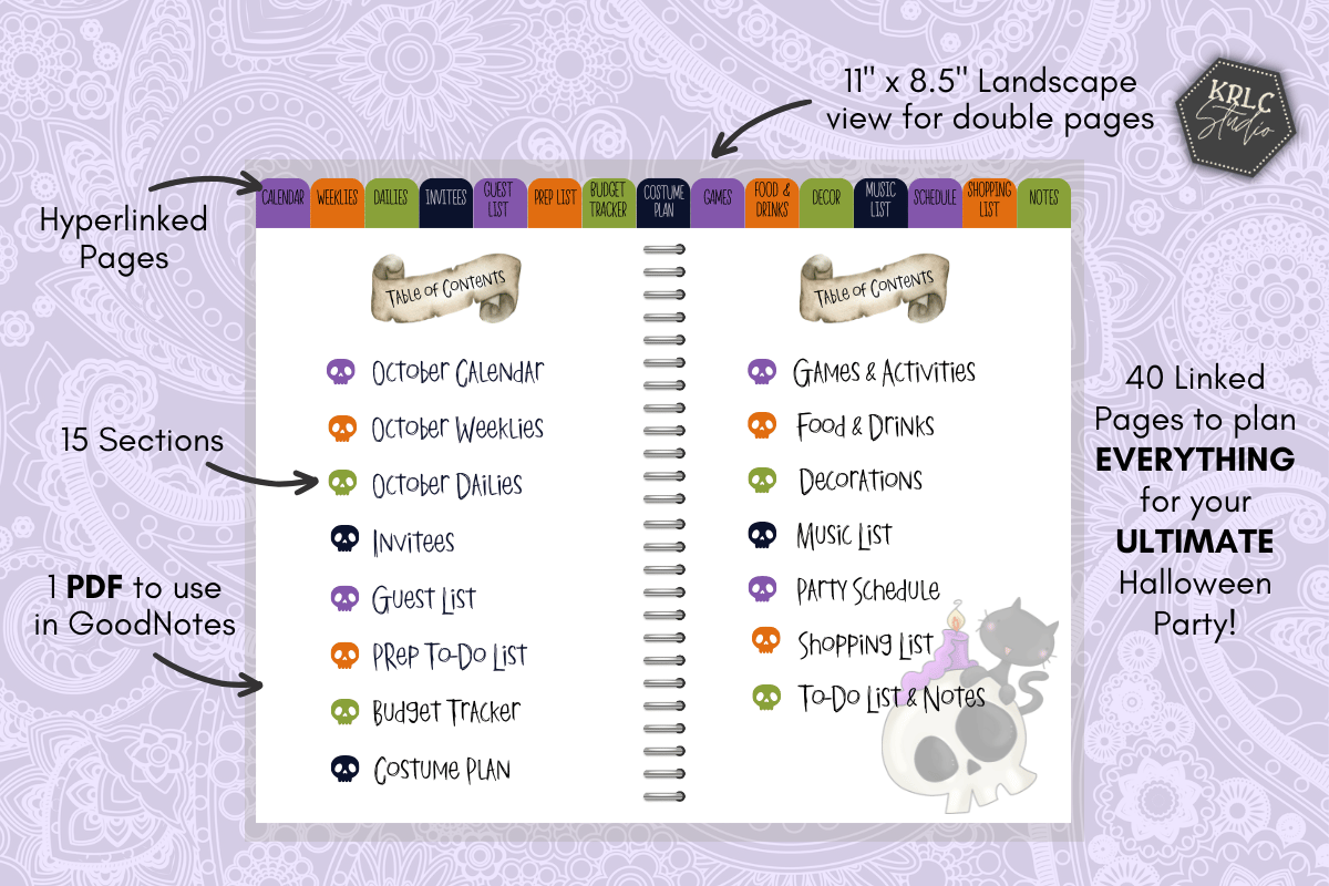 Halloween Digital Party Planner - KRLC Studio