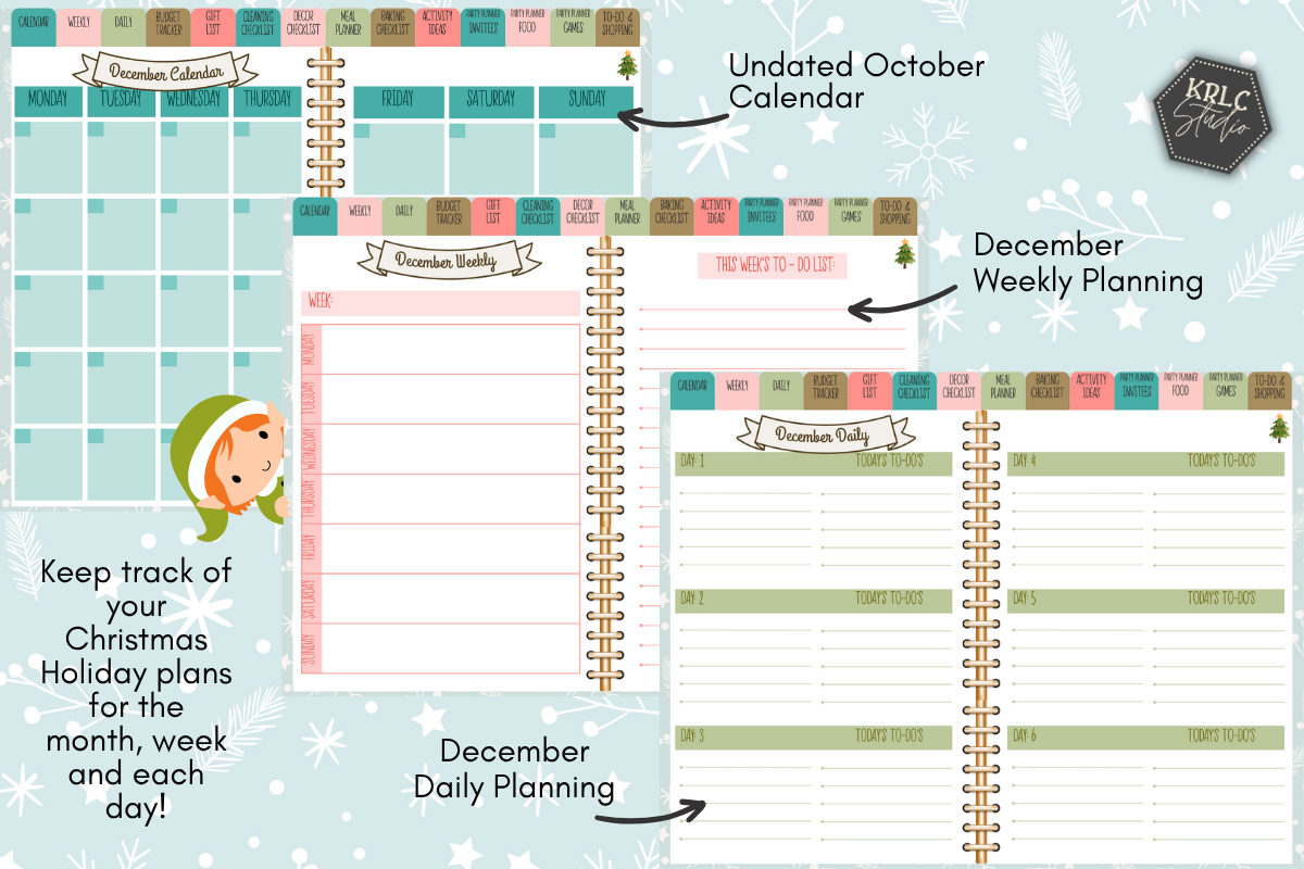 Digital Christmas Holiday Planner - KRLC Studio