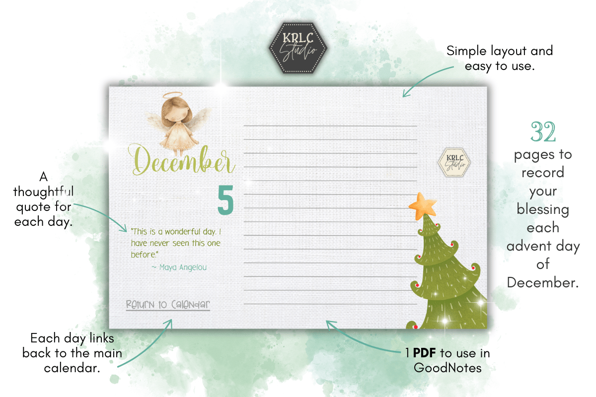 Advent Gratitude Digital Journal - KRLC Studio