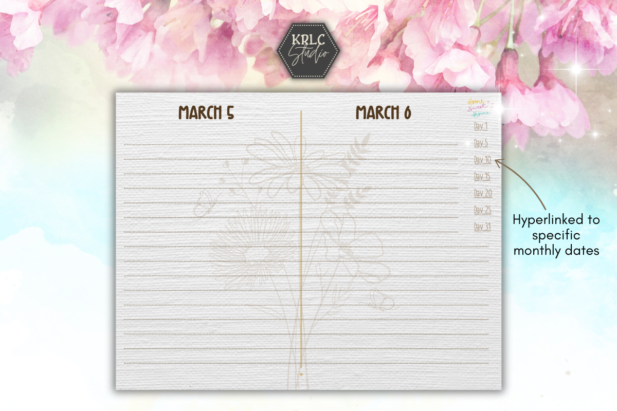 New Beginnings Digital Daily Calendar Journal - KRLC Studio