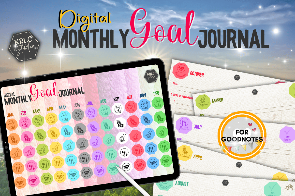 Digital Monthly Goal Journal - KRLC Studio Cover