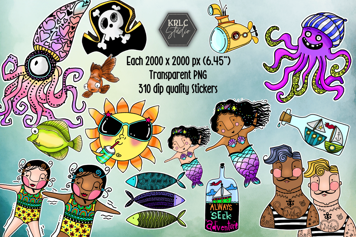 By the Sea - 60 Sticker Pack- KRLC Studio