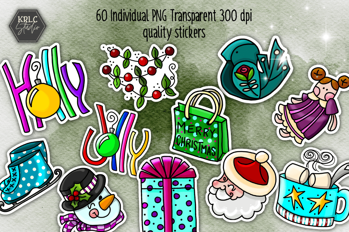 Christmas Jingle 60 Sticker Pack - KRLC Studio