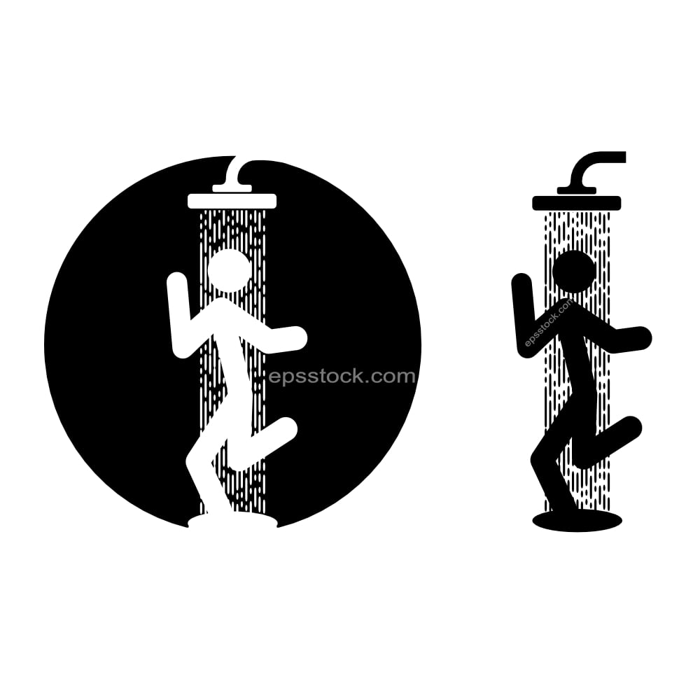 figure washing in the shower