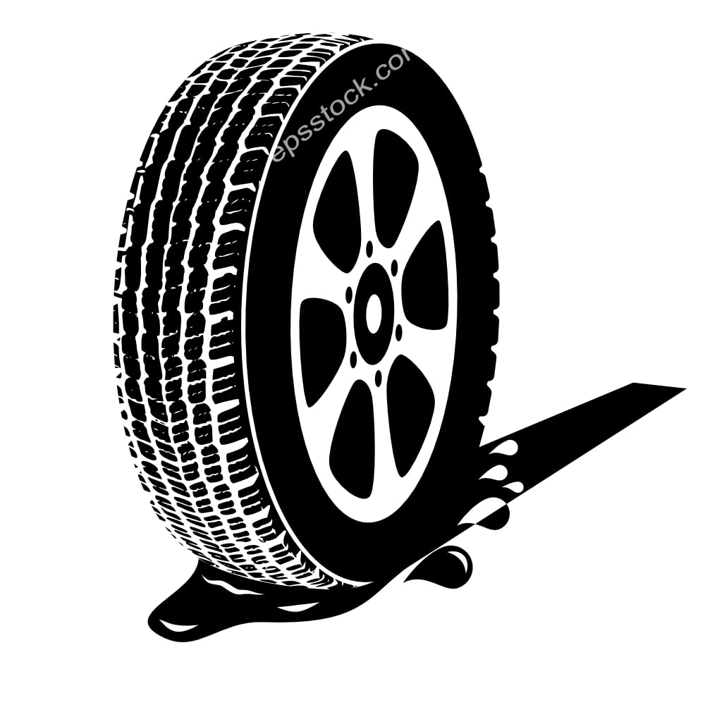 Car wheel hydroplaning