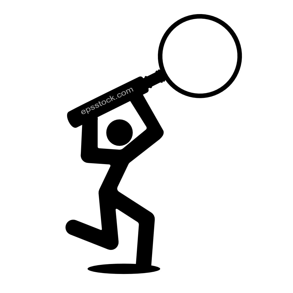 person figure with magnifying glass