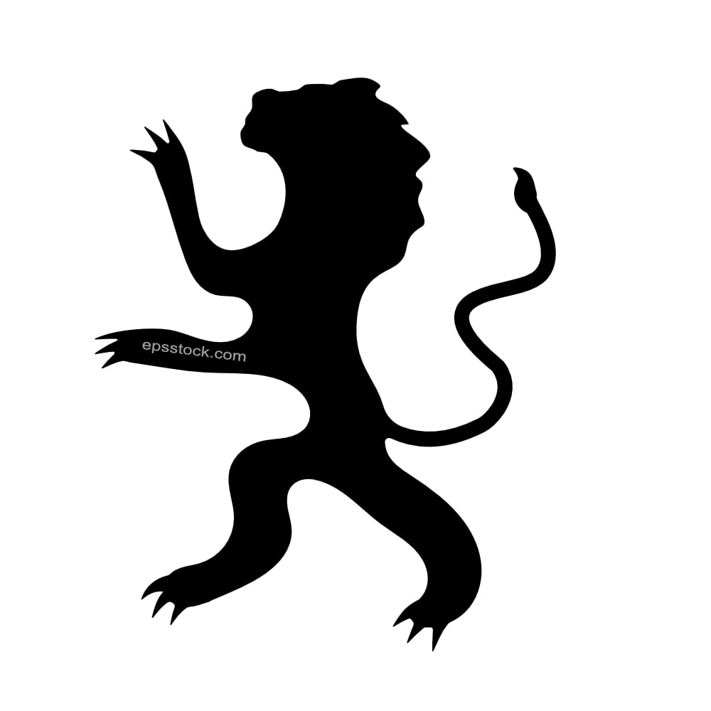 Heraldic lion symbol
