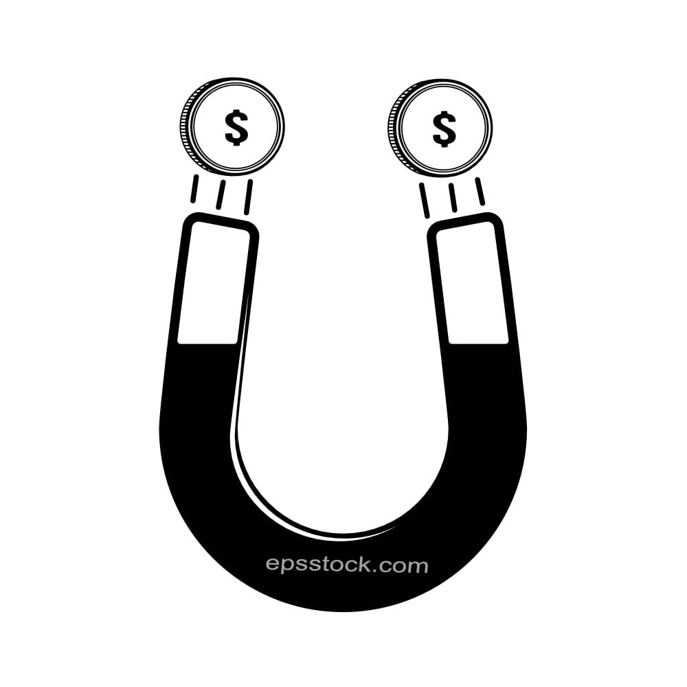 magnet attracts coins