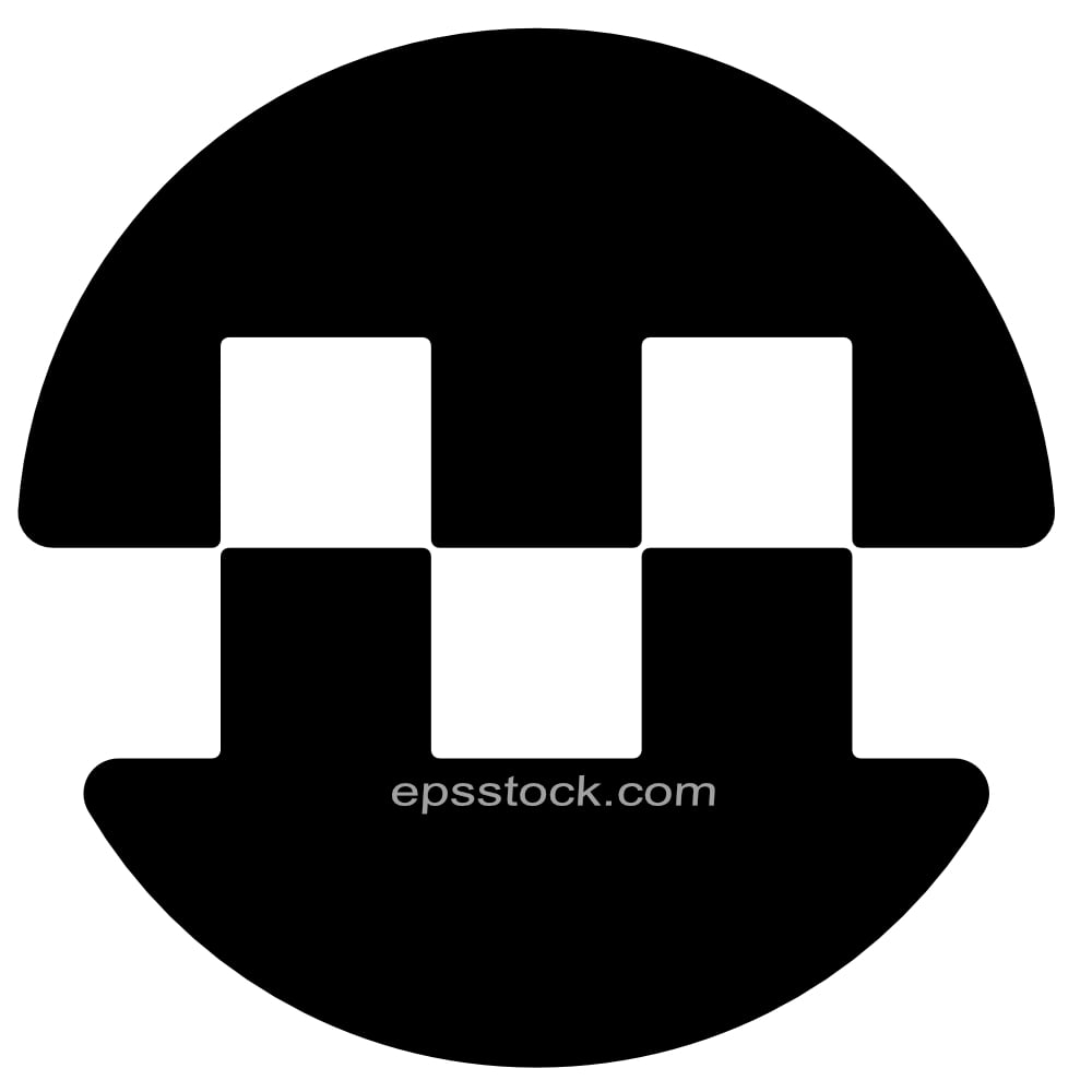 Taxi symbol in circle