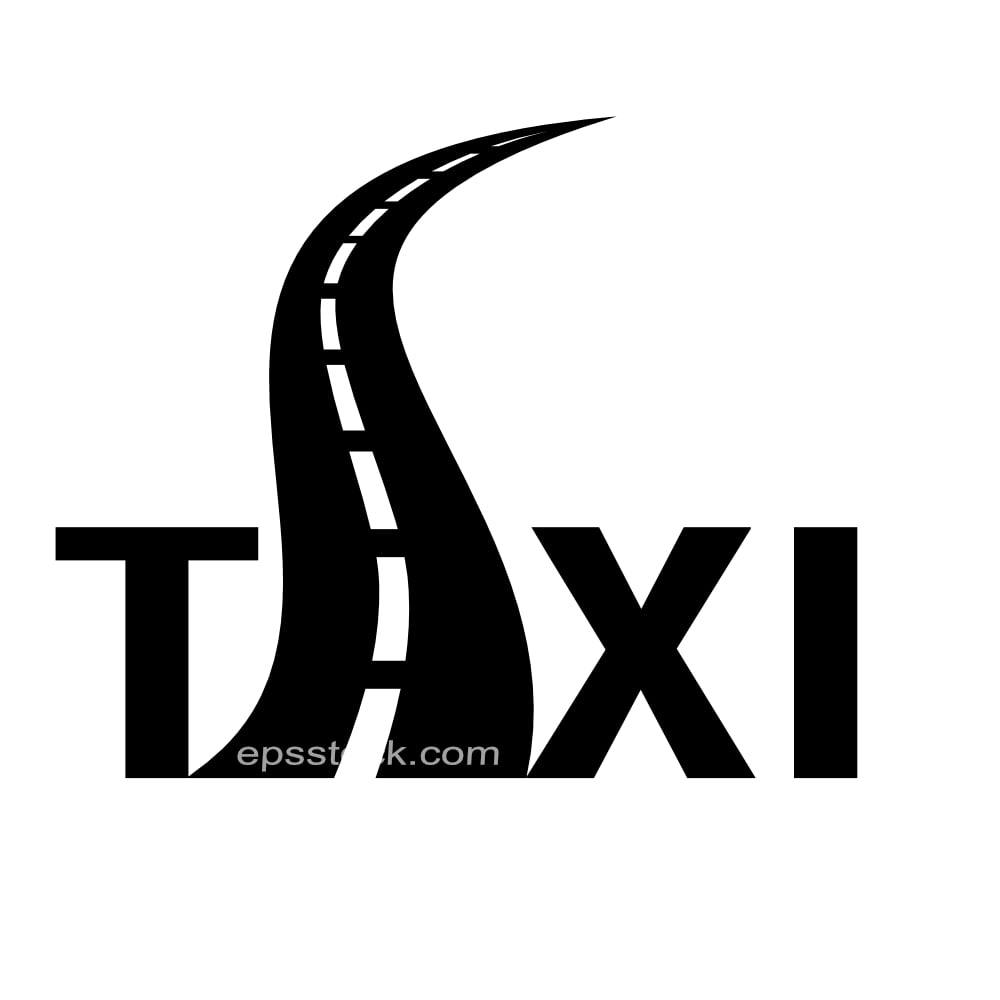 Taxi sign with road