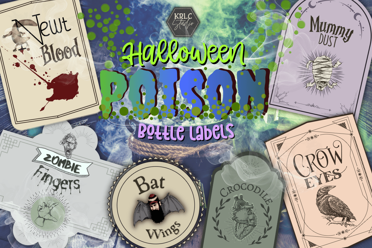 Halloween Poison Bottle Labels #1 - KRLC Studio Cover
