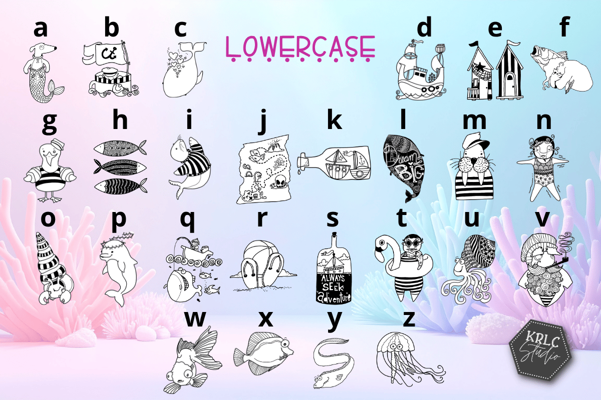 By the Sea Dingbat Font - KRLC Studio