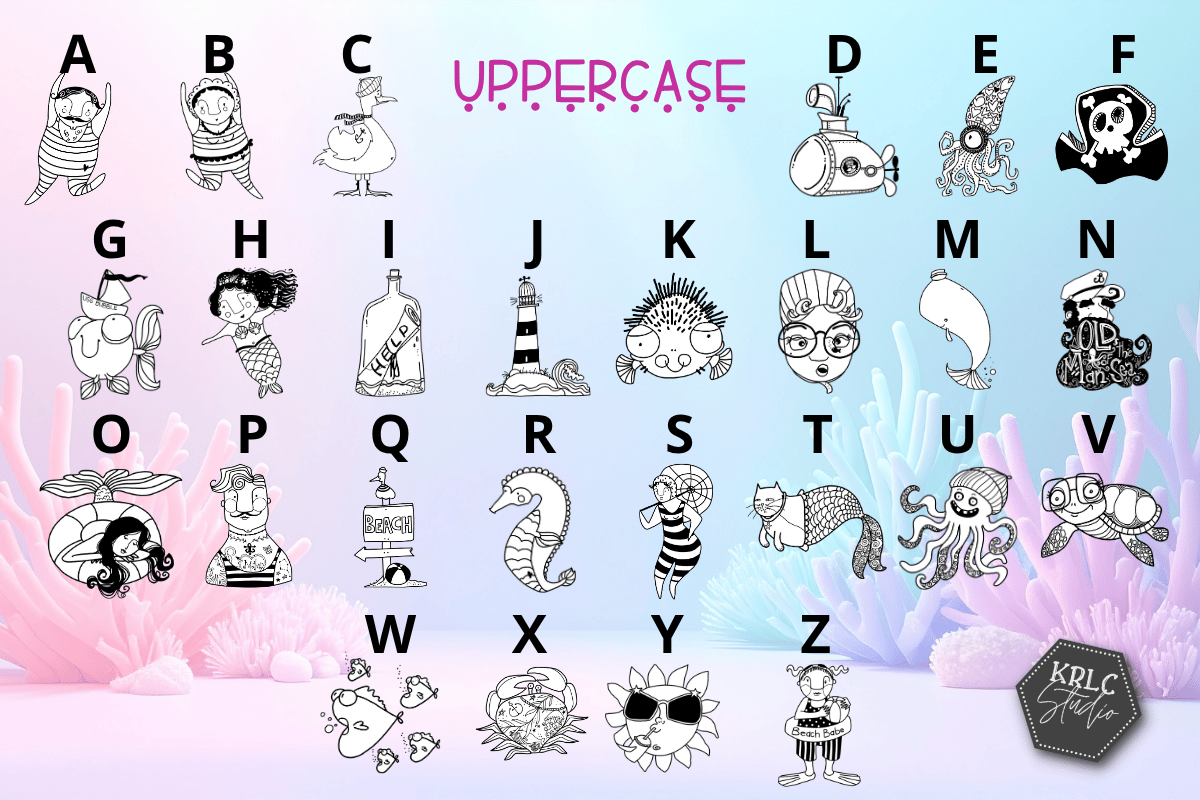 By the Sea Dingbat Font - KRLC Studio