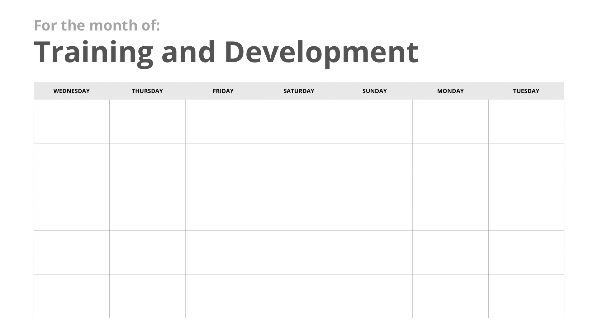 Training & Development Planner: Week starting Wednesday (1 Page) - Payhip