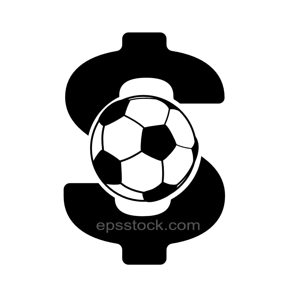 soccer ball and usd symbol