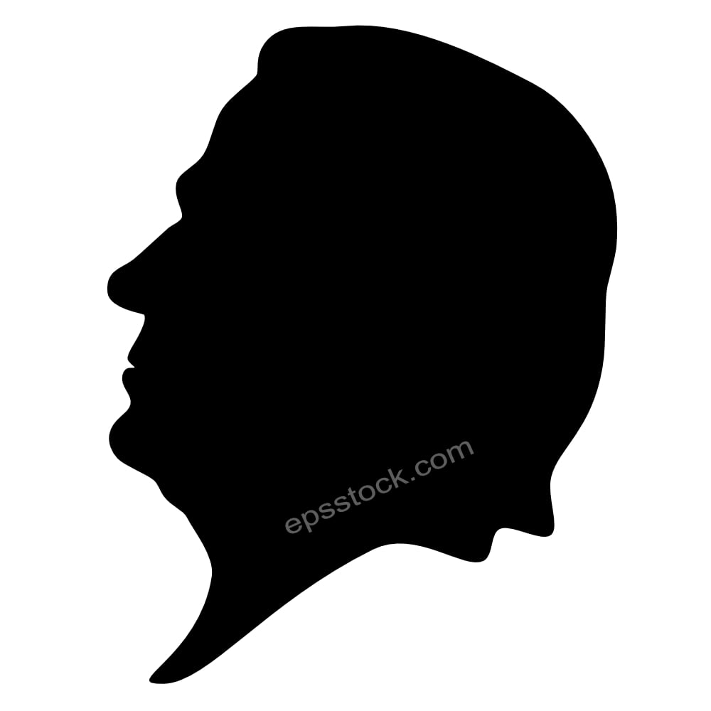 Andrew Johnson Silhouette, High Quality Vector