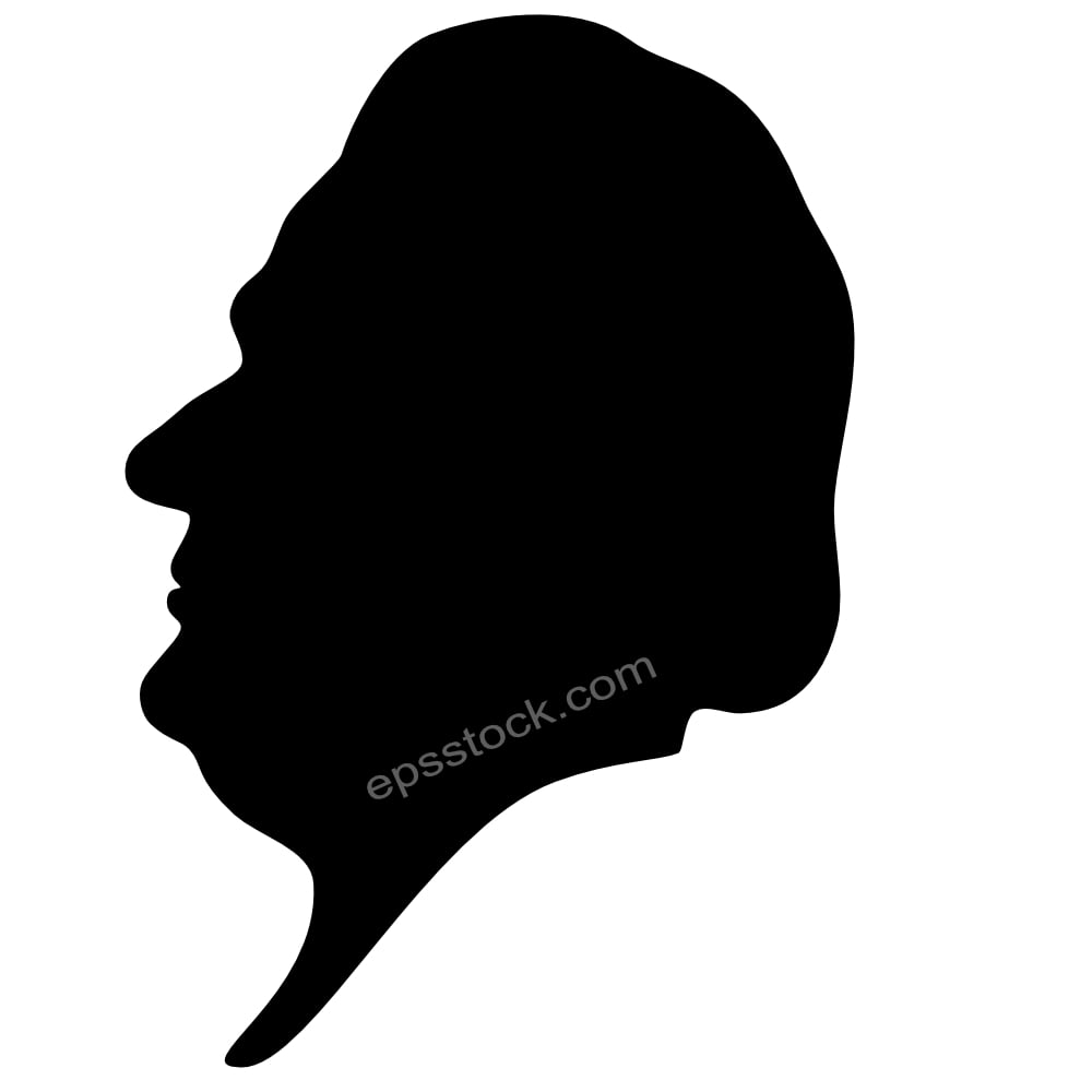 Millard Fillmore Silhouette, High Quality Vector