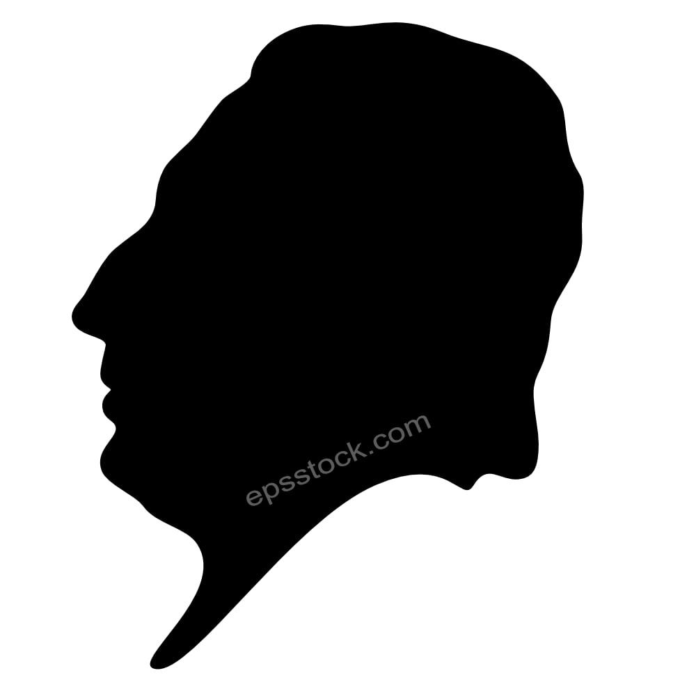 John Tyler Silhouette, High Quality Vector