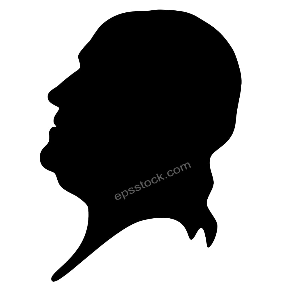 Benjamin Franklin Silhouette, High Quality Vector