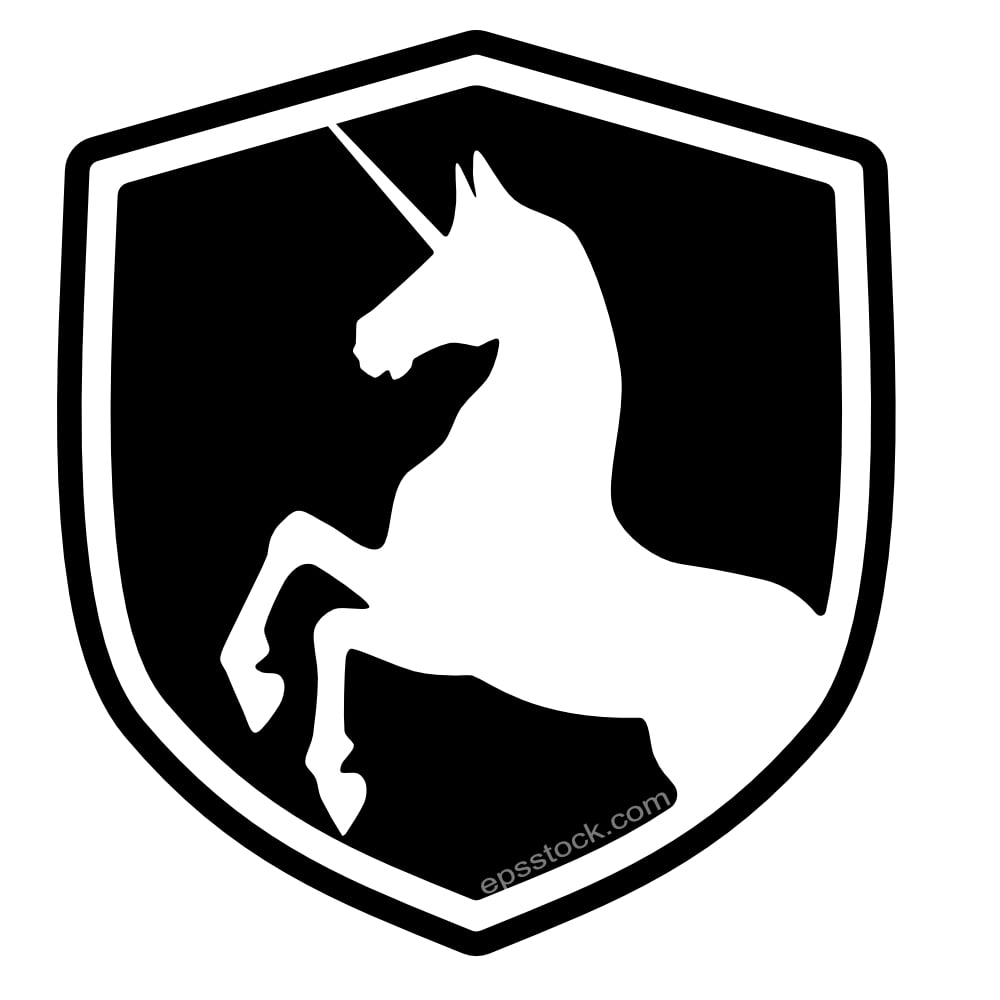 unicorn on shield