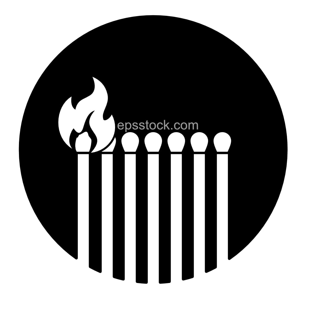 lit match fire symbol